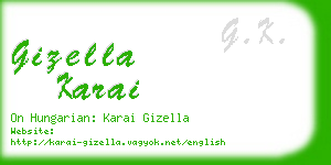 gizella karai business card